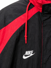 Vintage Nike Windbreaker | Zwart/Rood | Jaren 90 - Size: XL