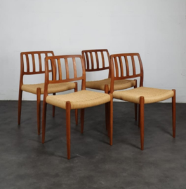 VINTAGE NIELS O MOLLER CHAIRS MODEL 83, SET 4 STUKS