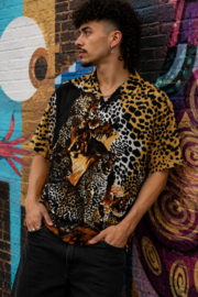Blusa vintage con estampado de leopardo - Size: XL