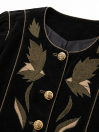 Chaqueta Vintage de Ante Auténtica | Bordados Elegantes | Años 80/90 - SIZE: S