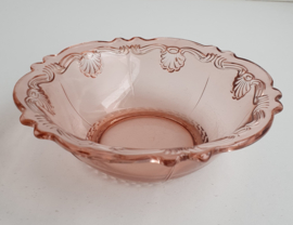 VINTAGE ROZE GLAZEN SCHAAL