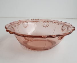 VINTAGE ROZE GLAZEN SCHAAL