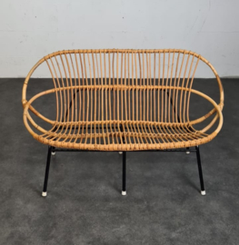 VINTAGE ROTAN BANKJE & STOELEN