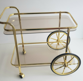 VINTAGE GOUDEN BARCART, SERVEERWAGEN