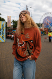 Vintage 80s/90s Gebreide Trui met Abstract Motief - Size: M