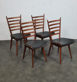 VINTAGE SET VAN 4 STOELEN , CEES BRAAKMAN FOR PASTOE , DUTCH DESIGN ,  1960S