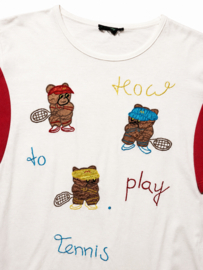 Speels Tennis Bear T-Shirt – Casual Streetwear met 80S Touch - Size: S/M