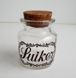 VINTAGE GLAZEN SUIKERPOT