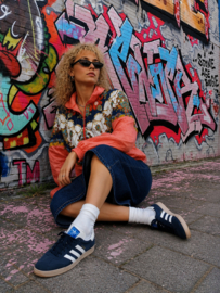 Cortavientos vintage original de los años 90 – Estampado barroco | Unisex - SIZE: M