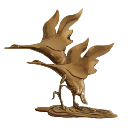 VINTAGE BRASS WALL ART VOGELS,  BELGIË, 1960S