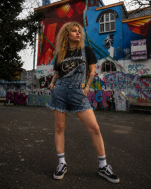 Rebel Denim Dungaree Shorts Size: 38