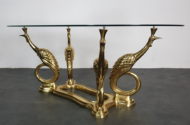 VINTAGE BRASS PEACOCK COFFEETABLE, ITALY, 1960S