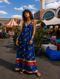 Vintage Bohemian Maxi Jurk met Bloemenprint - Size 38 / cup B