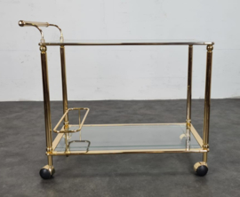 VINTAGE GOUDEN BARCART, SERVEERWAGEN