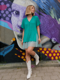 Tuniekjurk met Tule Zoom – Smaragdgroen - Size:38