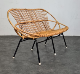 VINTAGE ROTAN BANKJE & STOELEN