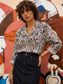 Blusa Vintage Auténtica | Estampado Abstracto | Años 80/90 - SIZE: M