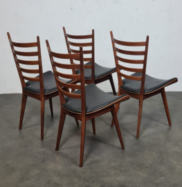 VINTAGE SET VAN 4 STOELEN , CEES BRAAKMAN FOR PASTOE , DUTCH DESIGN ,  1960S