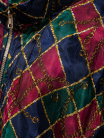 Authentiek Vintage Windbreaker | Geometrische Chain Print | Jaren 90 - Size: M