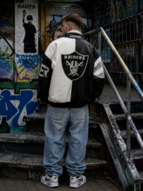 Vintage Raiders Leren Bomberjack – Iconische 90s Sportswear