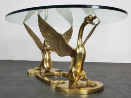 VINTAGE BRASS SWAN COFFEE TABLE, ITALY, 1960S