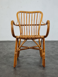 VINTAGE ROTAN STOELEN, SET 4 STUKS
