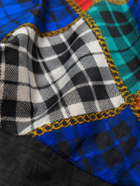 Vintage jaren 90 windbreaker | Patchwork ruitprint - Size: M/L