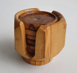 VINTAGE HOUTEN ONDERZETTERS