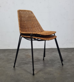 VINTAGE BASKET CHAIR, GIAN FRANCO LEGLER, ITALY , 1950S