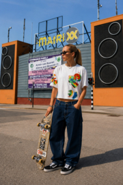 90s Unisex T-Shirt met Artistieke Print - Size S/38