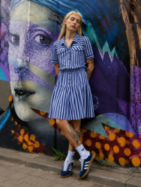 Vintage Gestreepte Jurk – Retro 80s & 90s Street Style - Size: S
