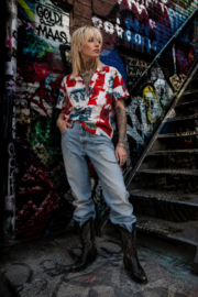 Vintage Nautische Blouse – Retro Statement Piece , UNISEX Size: XS/S