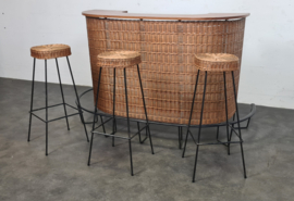 VINTAGE BAR , BARKRUKKEN & LAMP