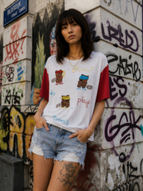 Speels Tennis Bear T-Shirt – Casual Streetwear met 80S Touch - Size: S/M