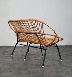 VINTAGE ROTAN BANKJE & STOELEN