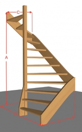 Halfslagtrap open van 254 t/m 294 cm