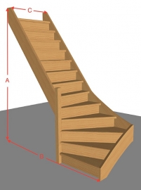 Onderkwarttrap dicht van 254 t/m 294 cm