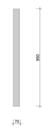 Muurregel 20 x 70 mm, 1050 mm lang,