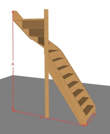 Bovenkwarttrap dicht van 254 t/m 294 cm