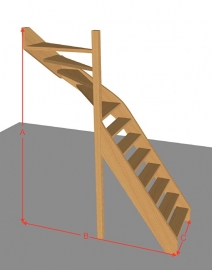 Bovenkwarttrap open van 254 t/m 294 cm