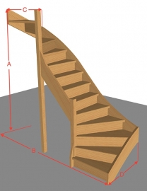 Dubbelkwarttrap dicht van 254 t/m 294 cm