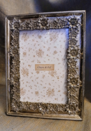 Zilverkleurige Fotolijst met Bloemmotief