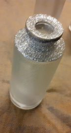 Flesje van draadglas met Zilver