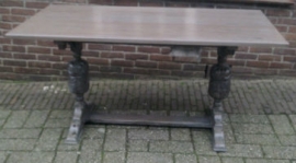 Brocante kloostertafel van eiken, 160 x 85 cm