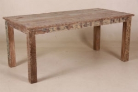 Eettafel van sloophout, strak model 90 x 180 cm