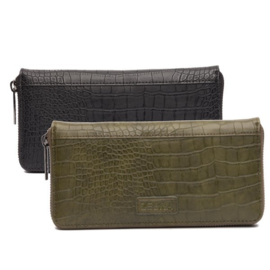 Natural Bag - Luxe Wallet - Croco - Zwart