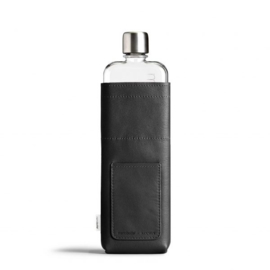 Zwart Lederen Sleeve voor de Slim Memobottle