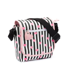 Kinder Flaptasje - Stripes & Hearts Black