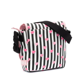 Kinder Flaptasje - Stripes & Hearts Black