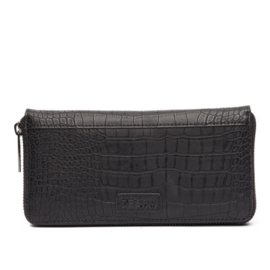 Natural Bag - Luxe Wallet - Croco - Zwart